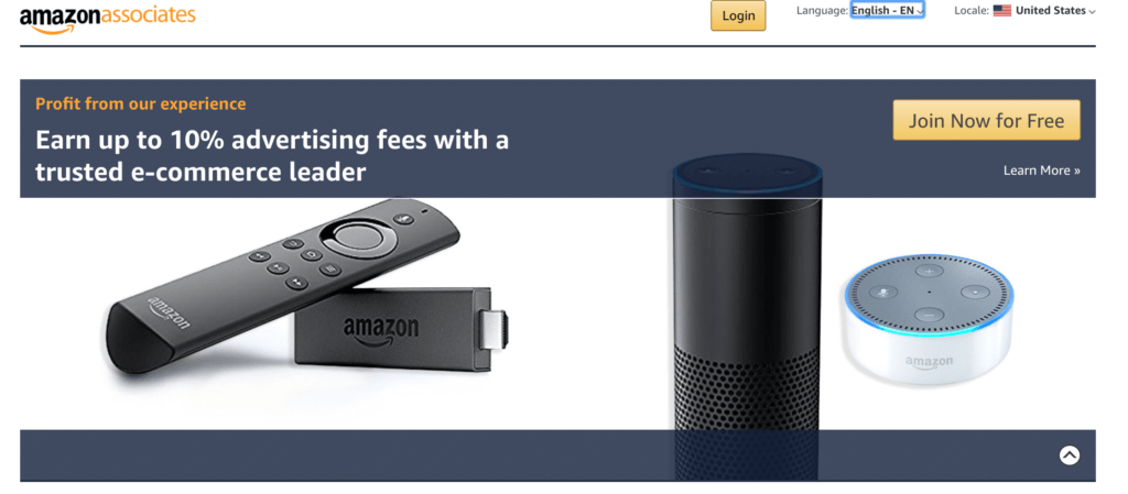 Amazon Associates homepage