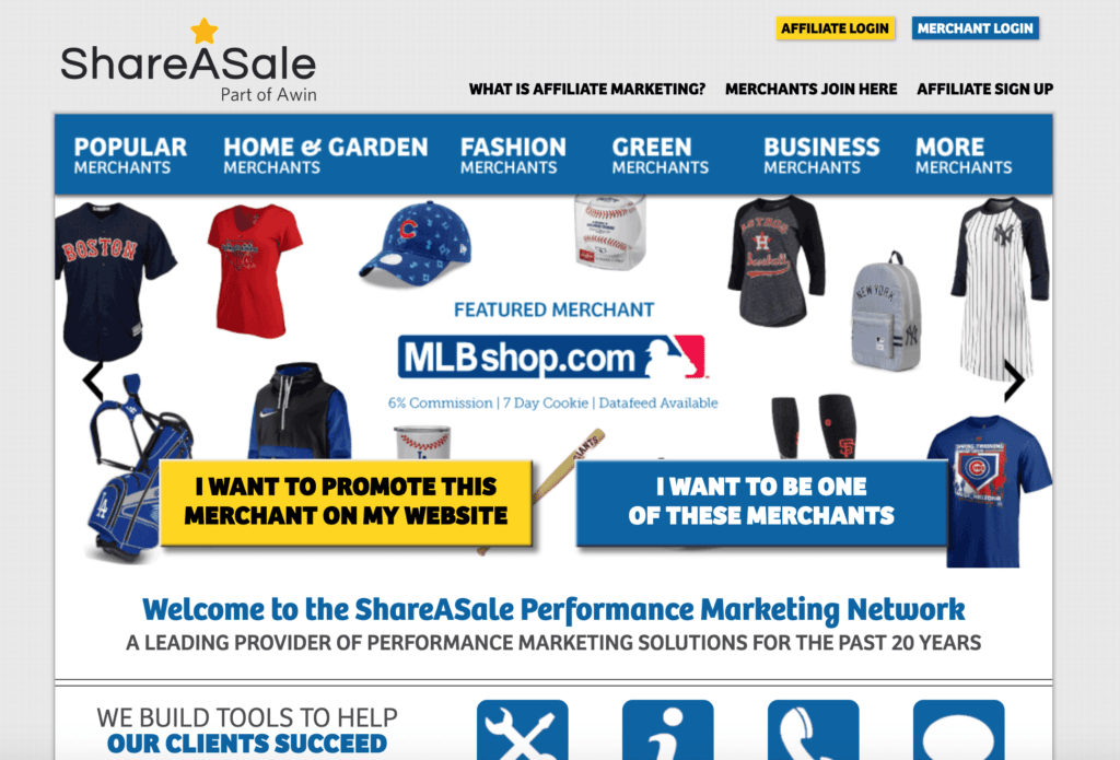 Share A Sale homepage